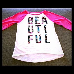 Faded Glory “BEAUTIFUL” long sleeve shirt